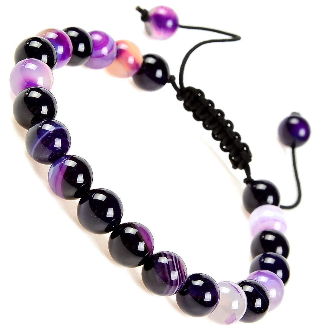 Pink Crystal Woven Natural Agate Stone Bracelets