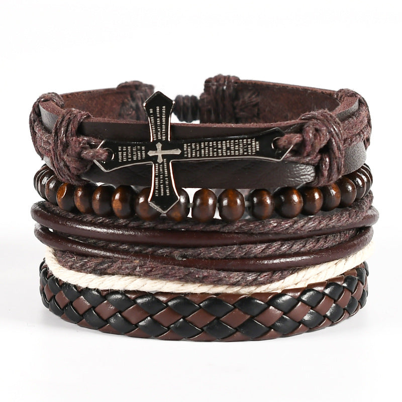 Men's Handmade Ornament Alloy Wings Unisex Black Bracelets