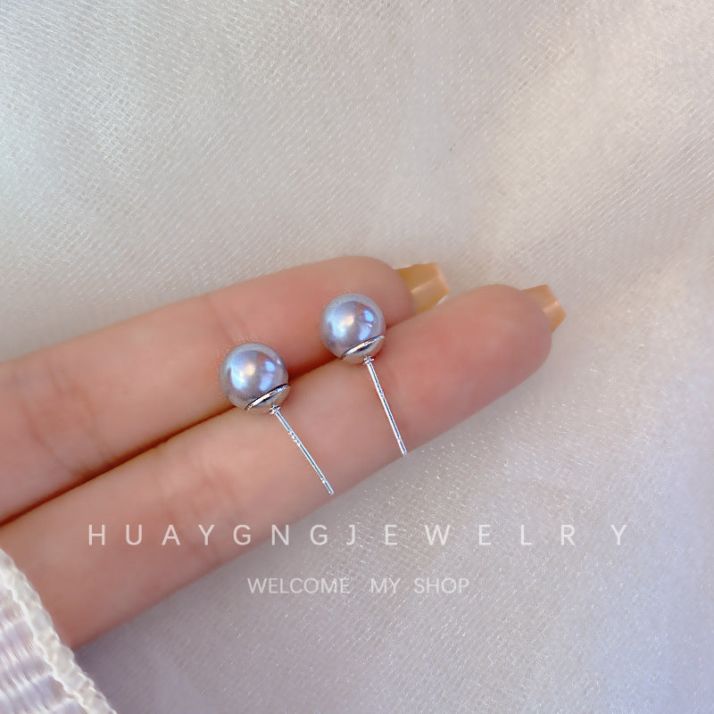 Women's Sier Needle Korean Style French Petite Retro Graceful Imitation Earrings