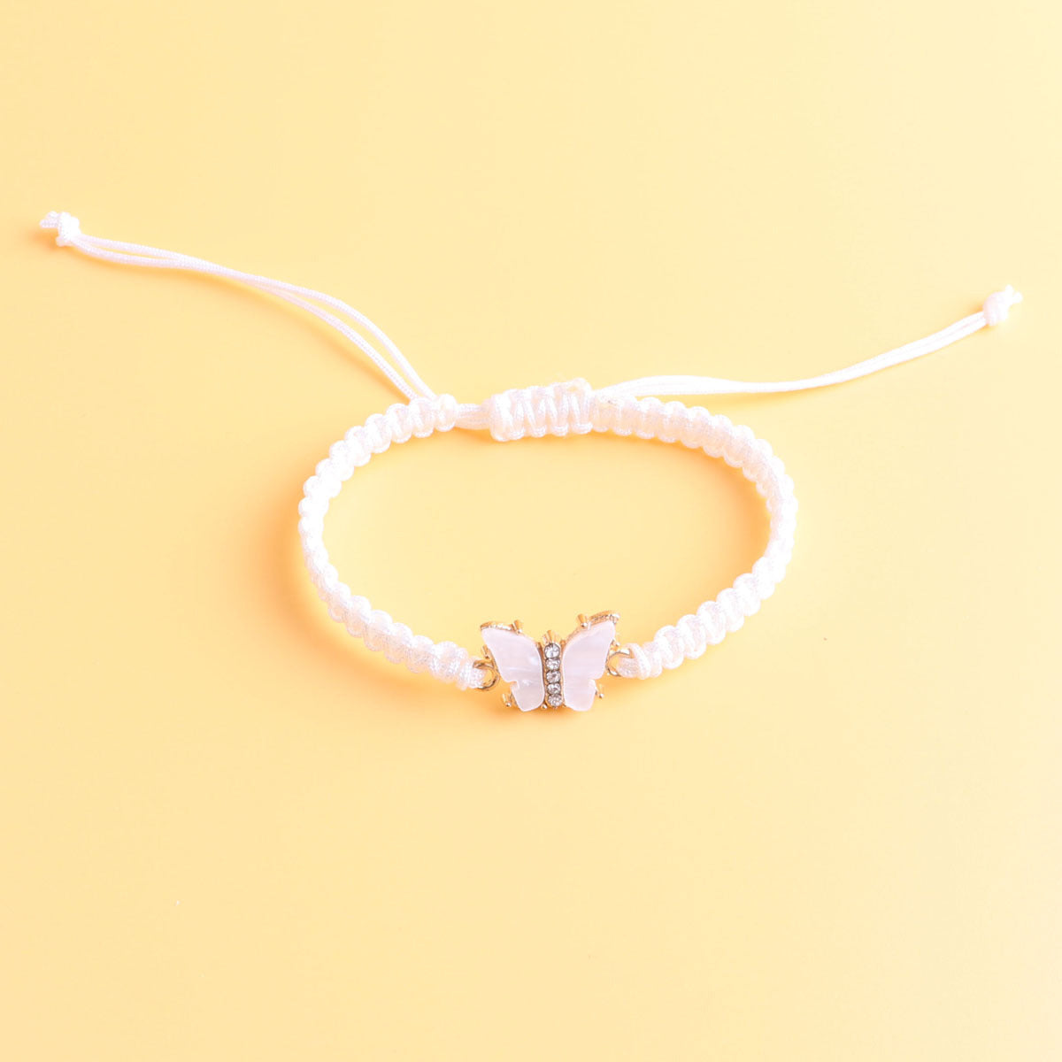 Black White Butterfly Flat Knot Hand-woven Bracelets