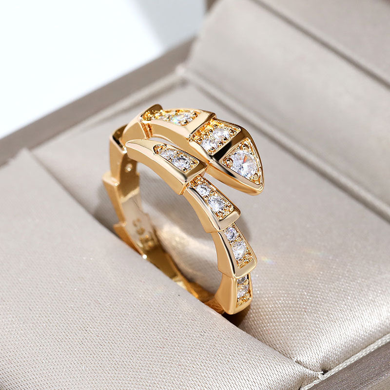 Style Imitation Sier Snake Bone Full Open Rings