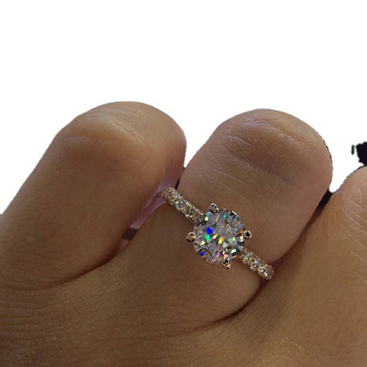 Round Princess Fashion Female Engagement Proposal Rings