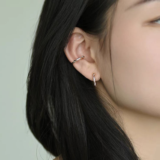Can Be Used Ear Clip Gold Earrings