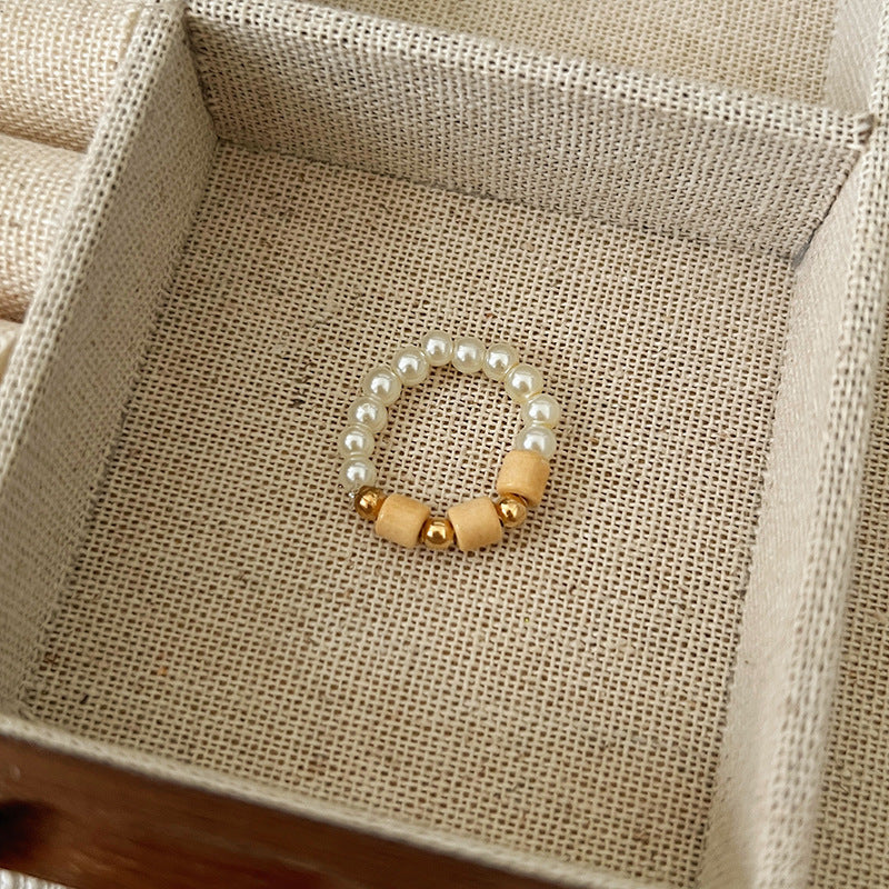Beads Niche Design Advanced Finger Light Luxury Rings