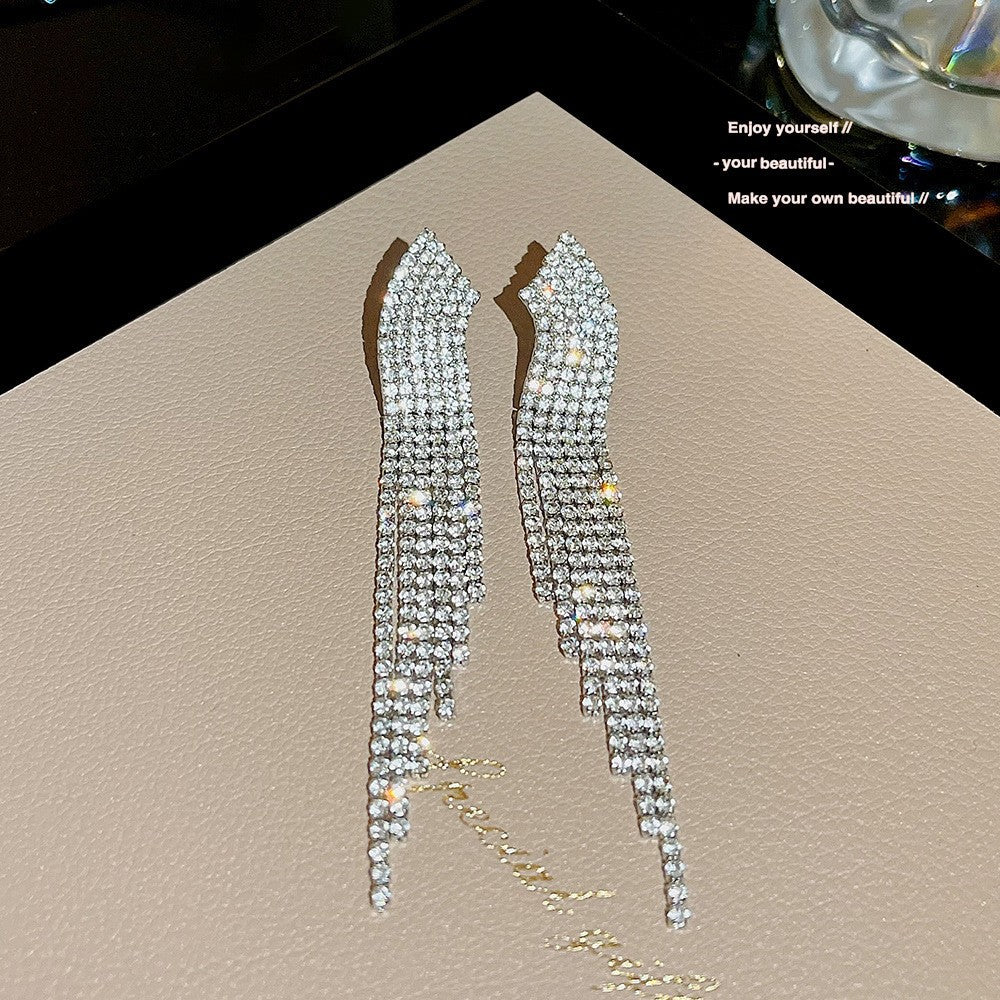 Needle Elegant Tassel Advanced Simple Thin Earrings
