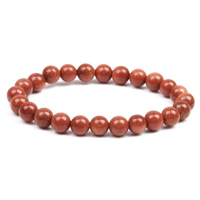Men's Natural Stone Beads White Turquoise Elastic Bracelets