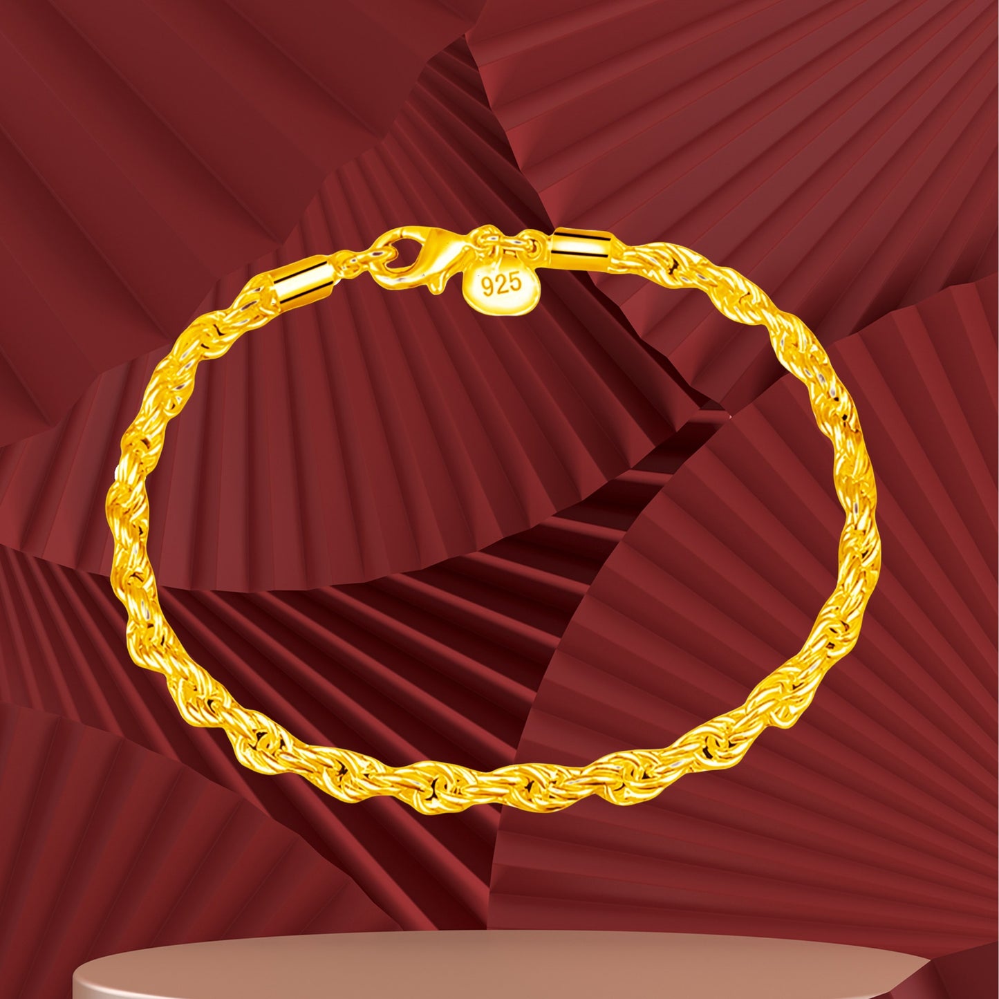 Women's & Men's Elegant Sier Hemp Rope Ornament Flash Bracelets