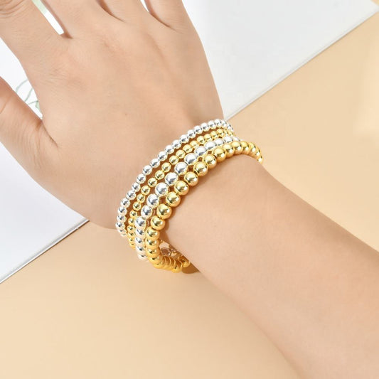 Women's Versatile Slouchy Golden Balls Beaded Bracelets