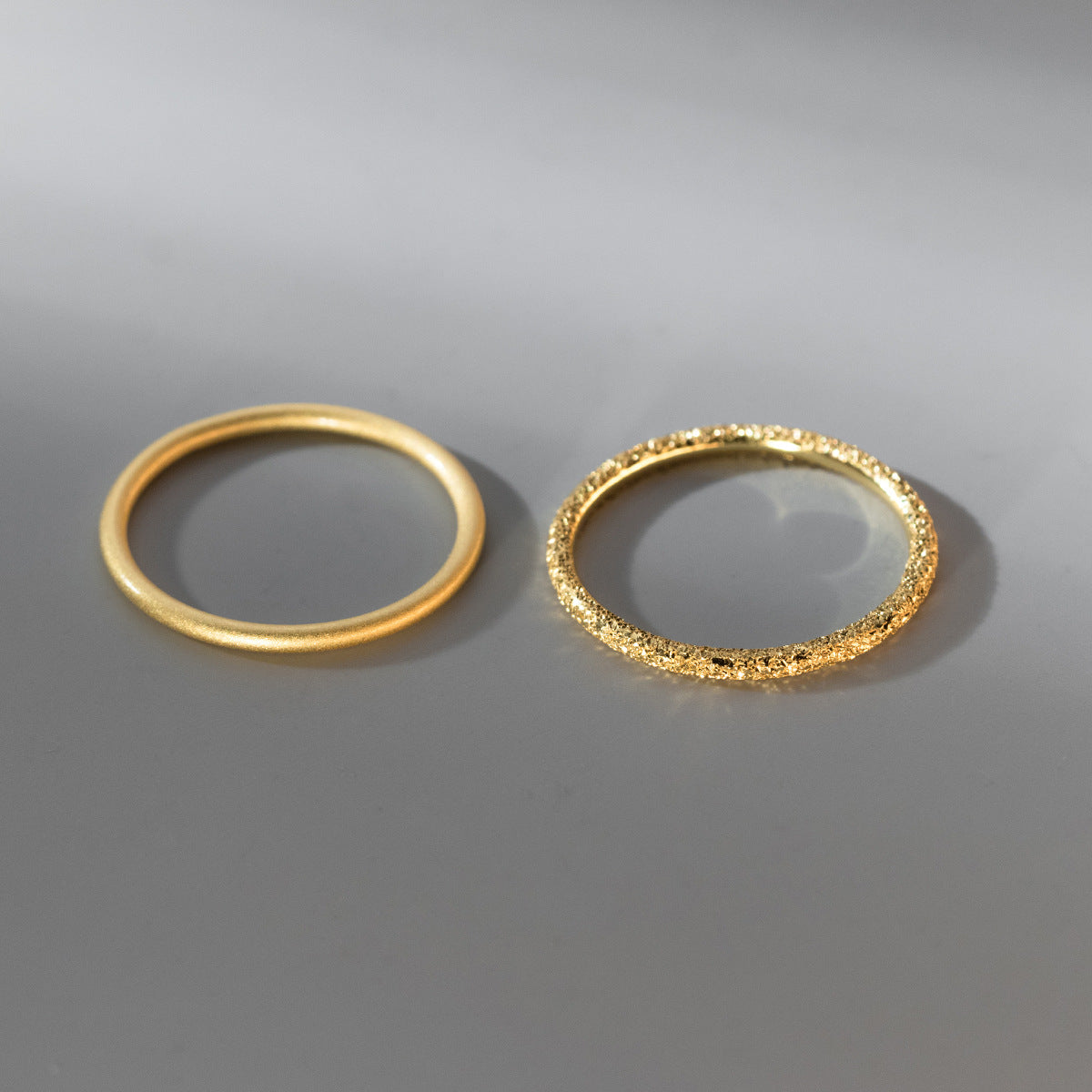 Sier Simple Glossy Frosted Style Fresh Rings