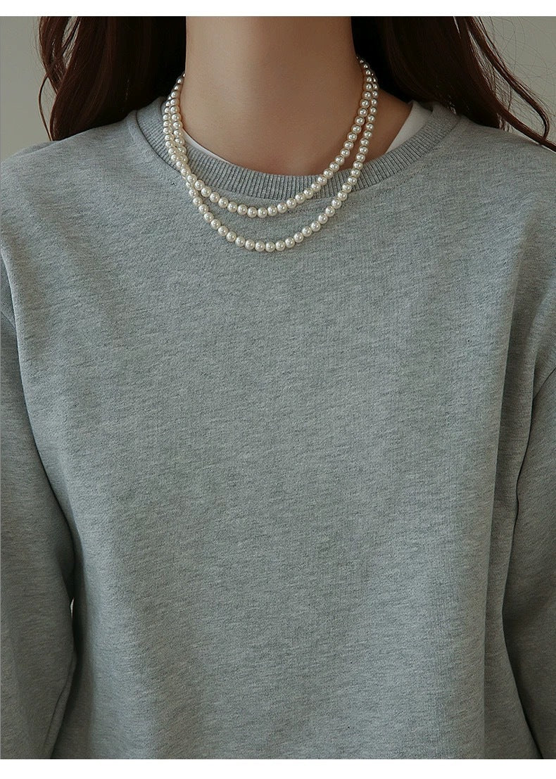Women's Pearl Sweater Chain High-grade Long Versatile Stacked Necklaces