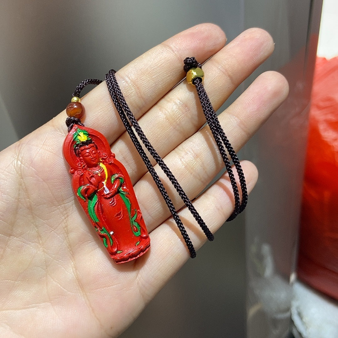 Women's & Men's South Sea Avalokitesvara Red Sand Painted Pendants