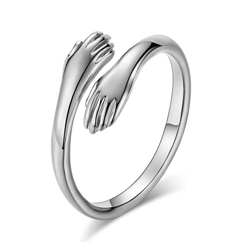 Women's Alloy Simple Hands Hug Opening Adjustable Rings