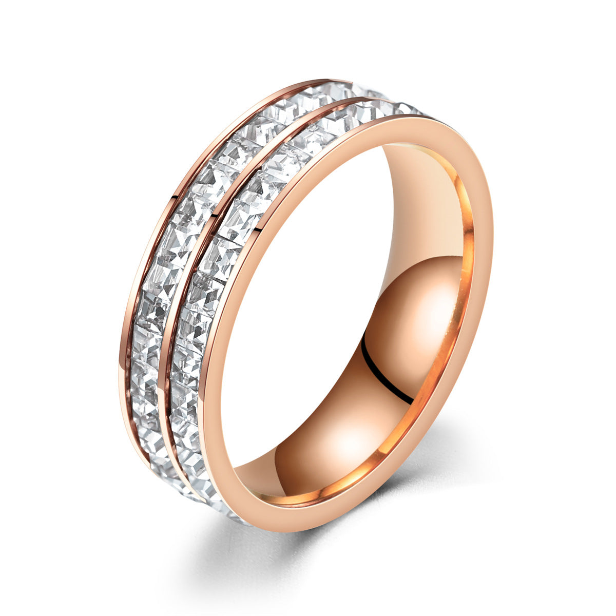 Niche Small Square Diamond Full Starry Rings