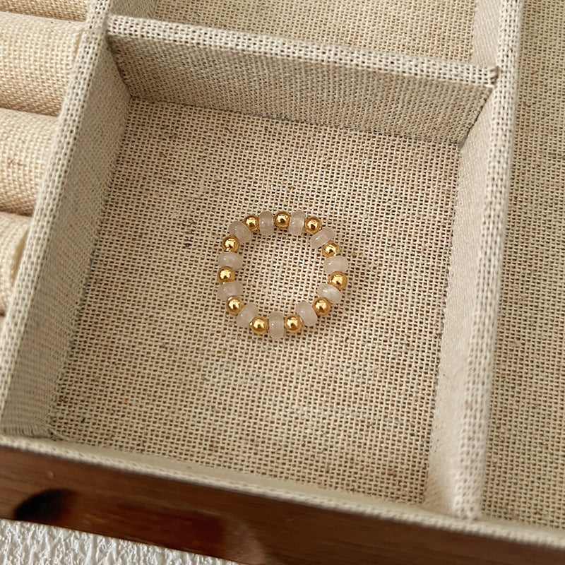 Beads Niche Design Advanced Finger Light Luxury Rings