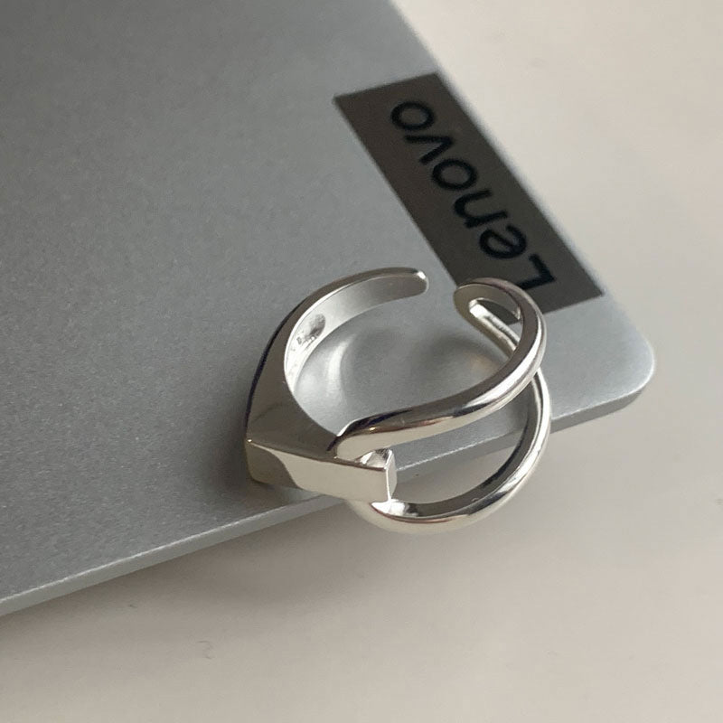 High-grade Asymmetric Design Cold Scenery Oval Rings