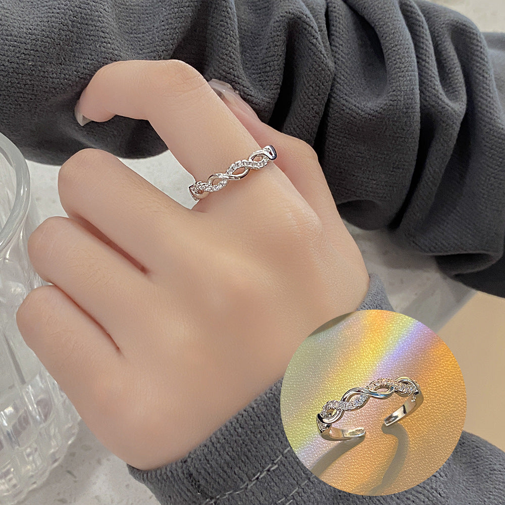 Style Simple Refined Zircon Female Niche Rings