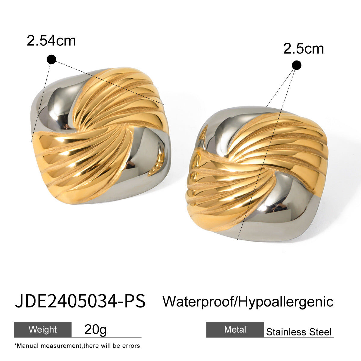 Stainless Steel Geometric Contrast Color High-grade Earrings