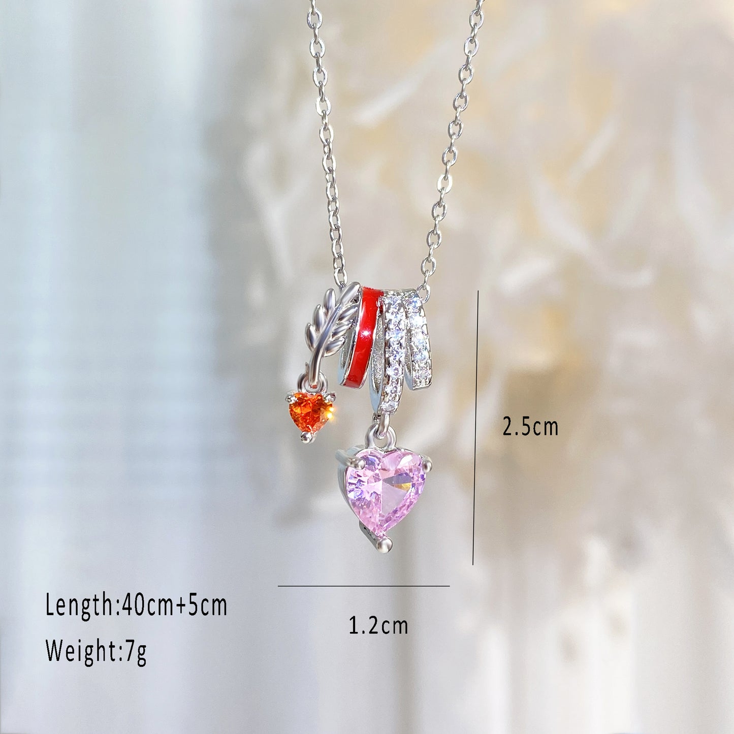 High-grade Copper Gold-plated Heart Zircon Clavicle Chain Necklaces