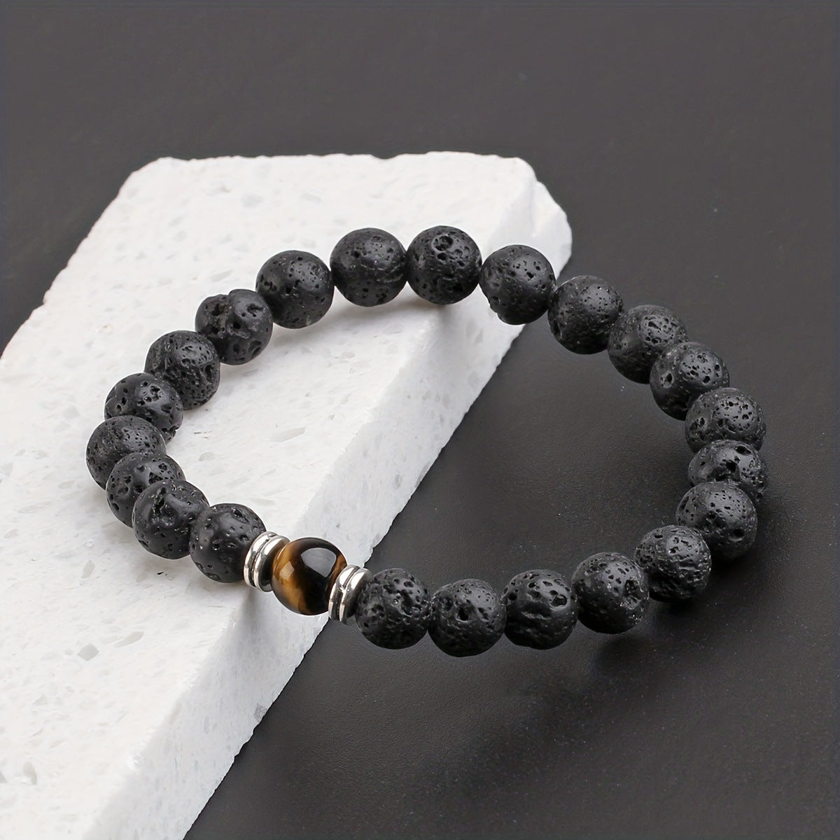 Women's & Men's Volcanic Rock Yoga Wheel Handmade Bracelets