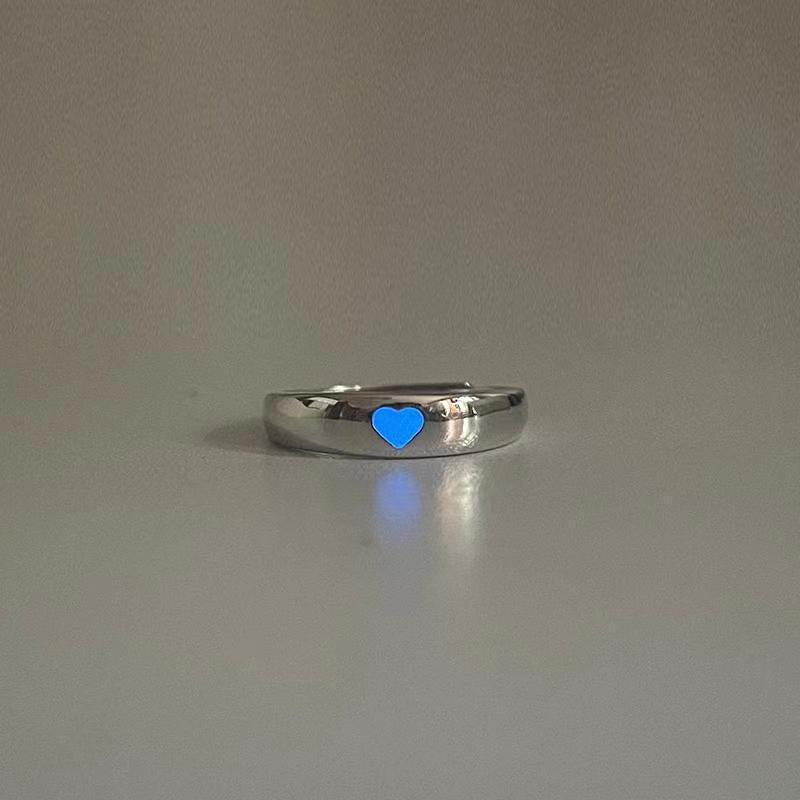 Love Luminous Adjustable Mouth One Pair Of Lovers Rings