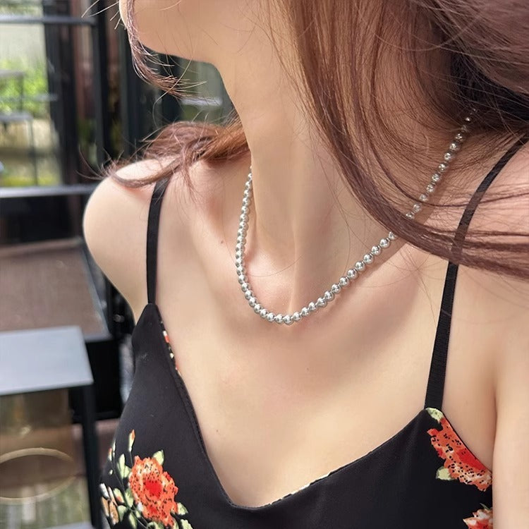 Sense Design Simple Adjustable Ball Clavicle Necklaces