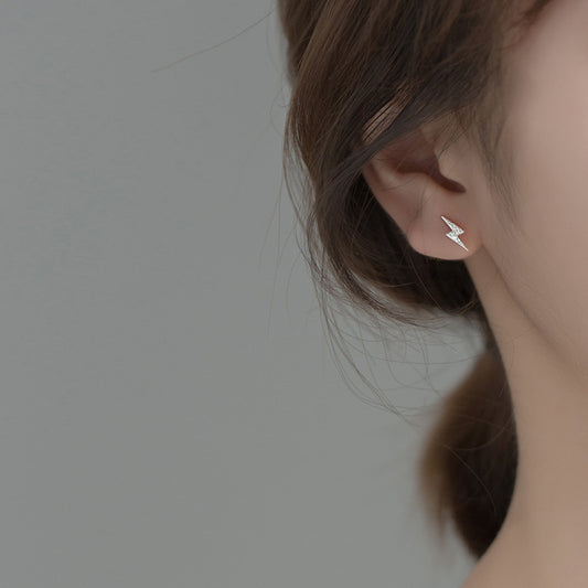Women's Sterling Sier Small Cold Style Rhinestone Earrings