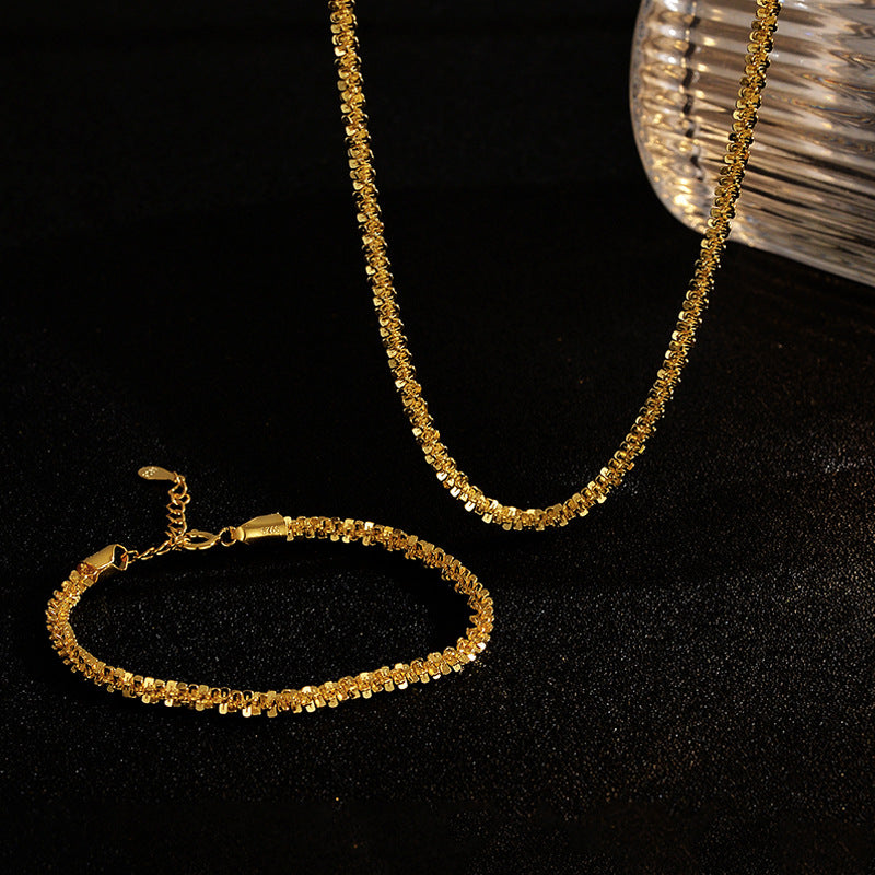 Women's & Men's Sterling Sier Sparkling High-grade Starry Chain Thick Necklaces