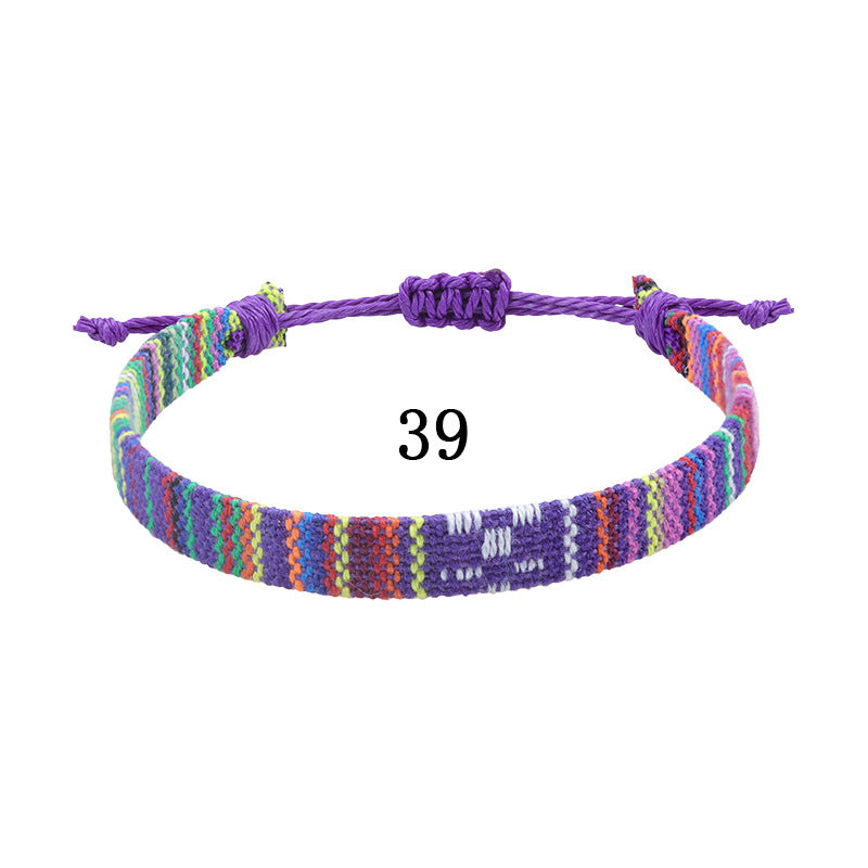 Style Cotton Linen Woven Fabric Carrying Bracelets