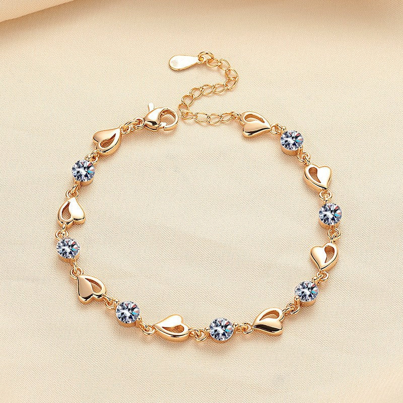 Women's Champagne Gold Zircon Temperament Wild Pull Bracelets