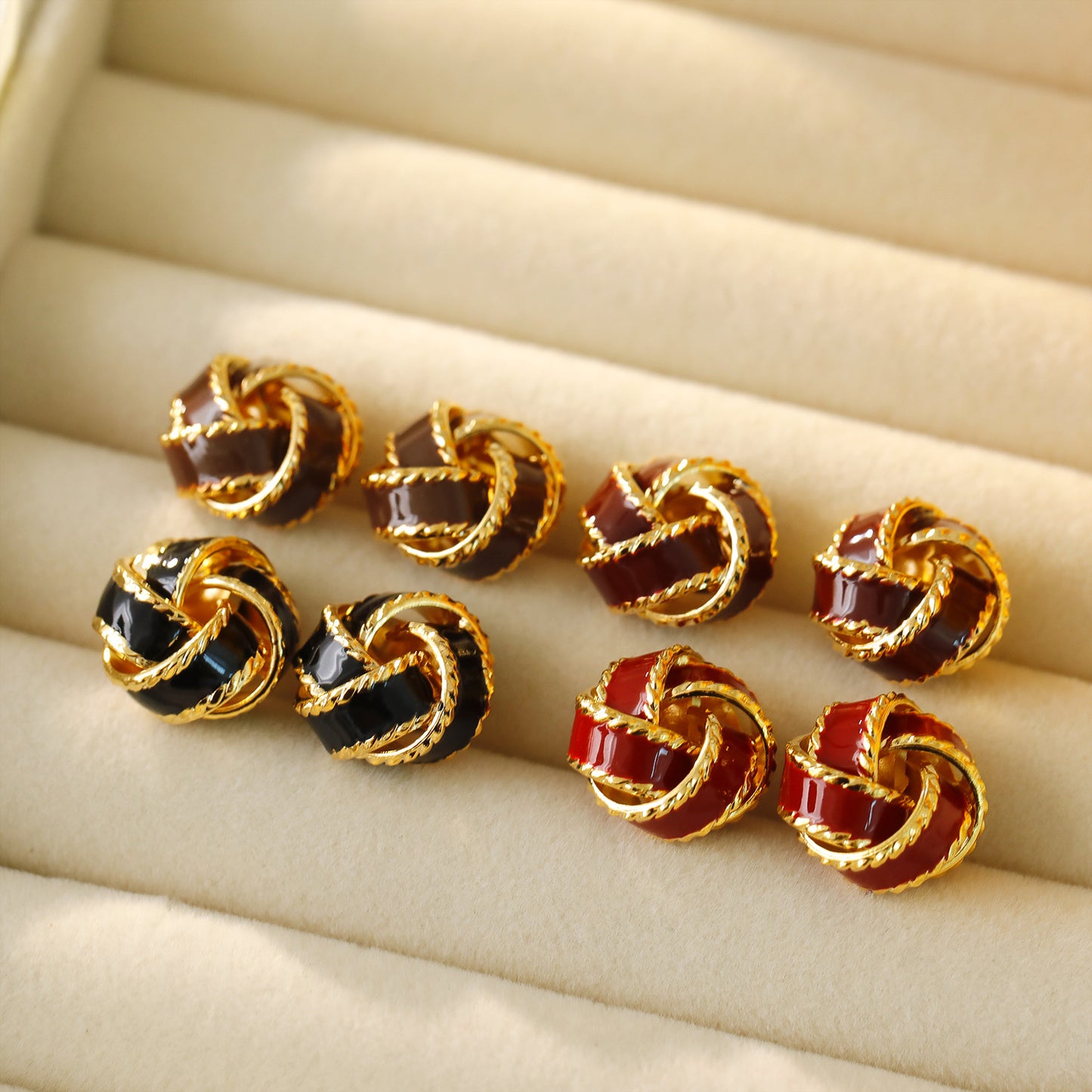 Women's Glaze Knotted Circle Ear Fashion Minority Earrings