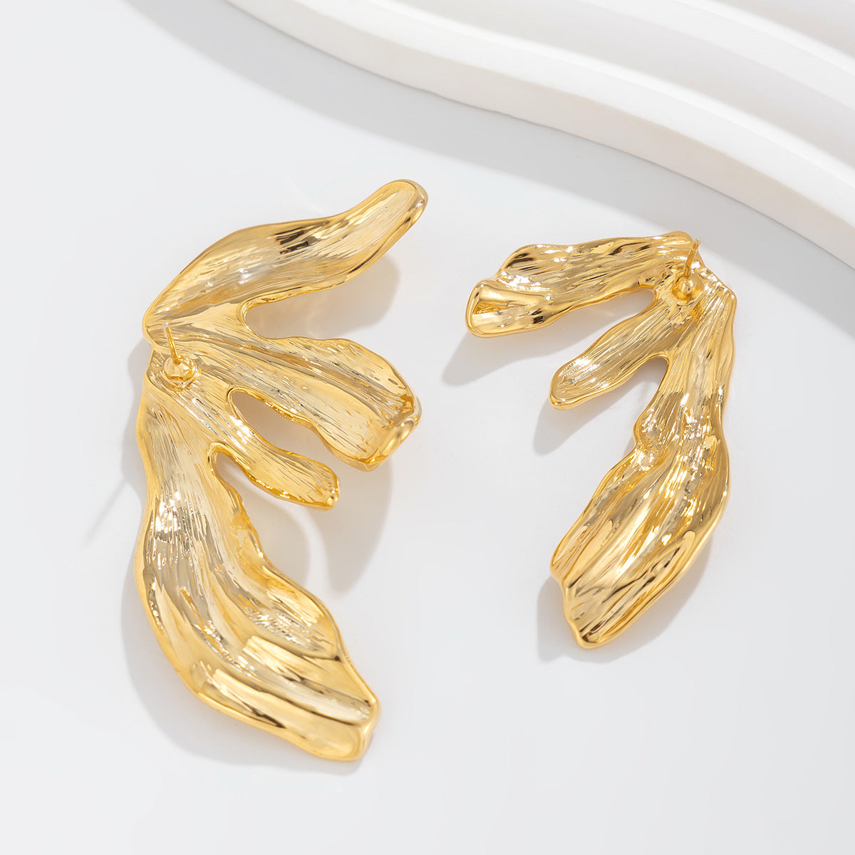 Metal Ginkgo Leaf Trendy Female Sweet Cool Earrings
