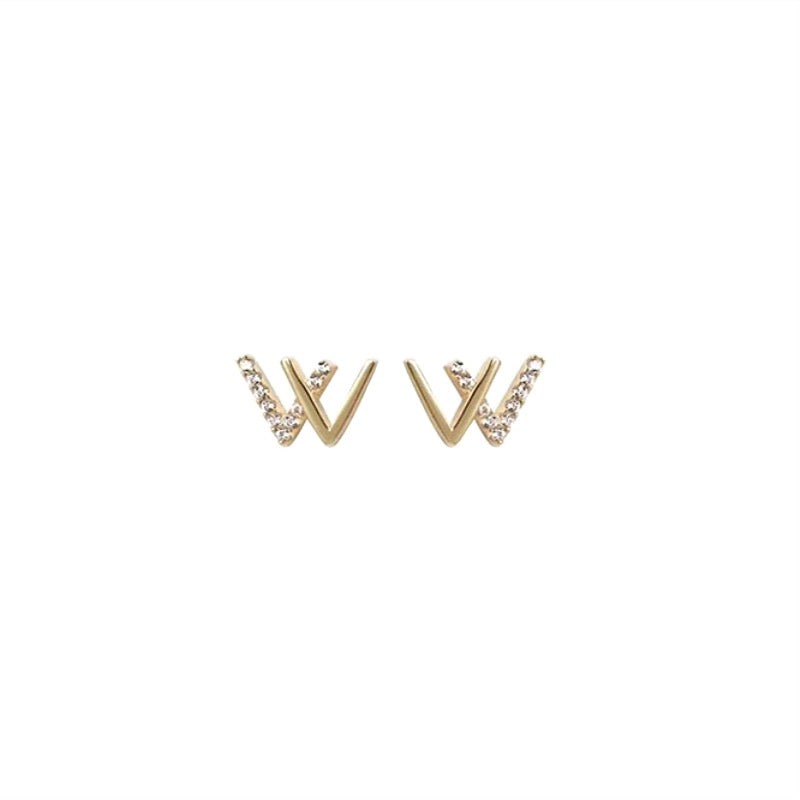 Women's Cold Style Pairs Of V-shaped Female Mini Sleeping Earrings
