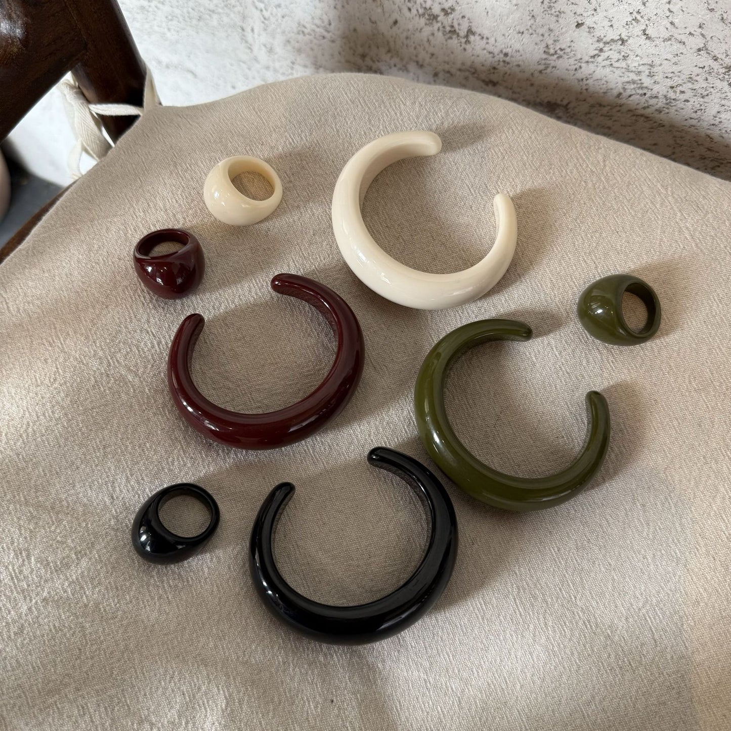 Simple Niche Resin Fashion Design Color Rings
