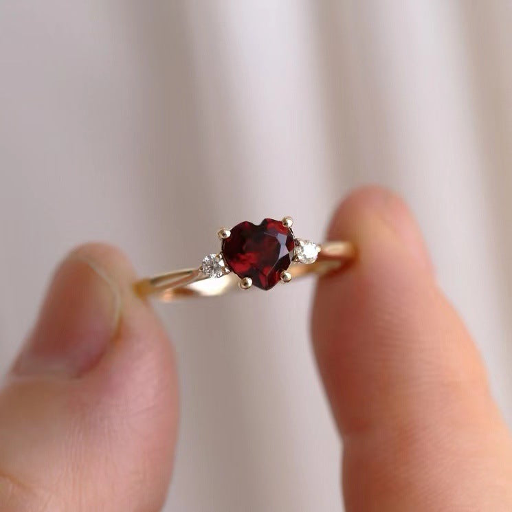Diamond Female Cute Sweet Rose Gold Rings