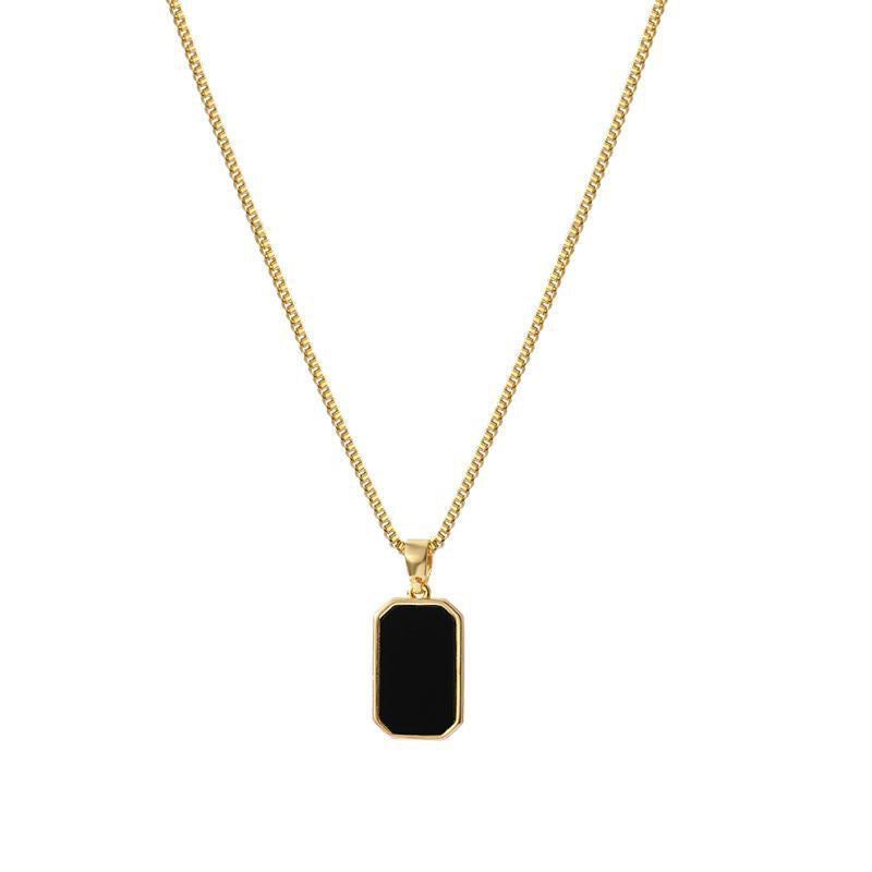 Women's Square Geometric Plate Vintage For Niche Necklaces