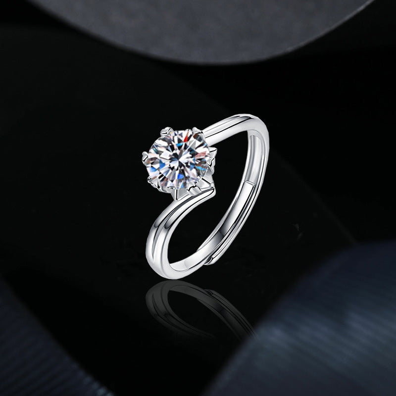 Sterling Sier With Moissanite Twisted Arm Rings