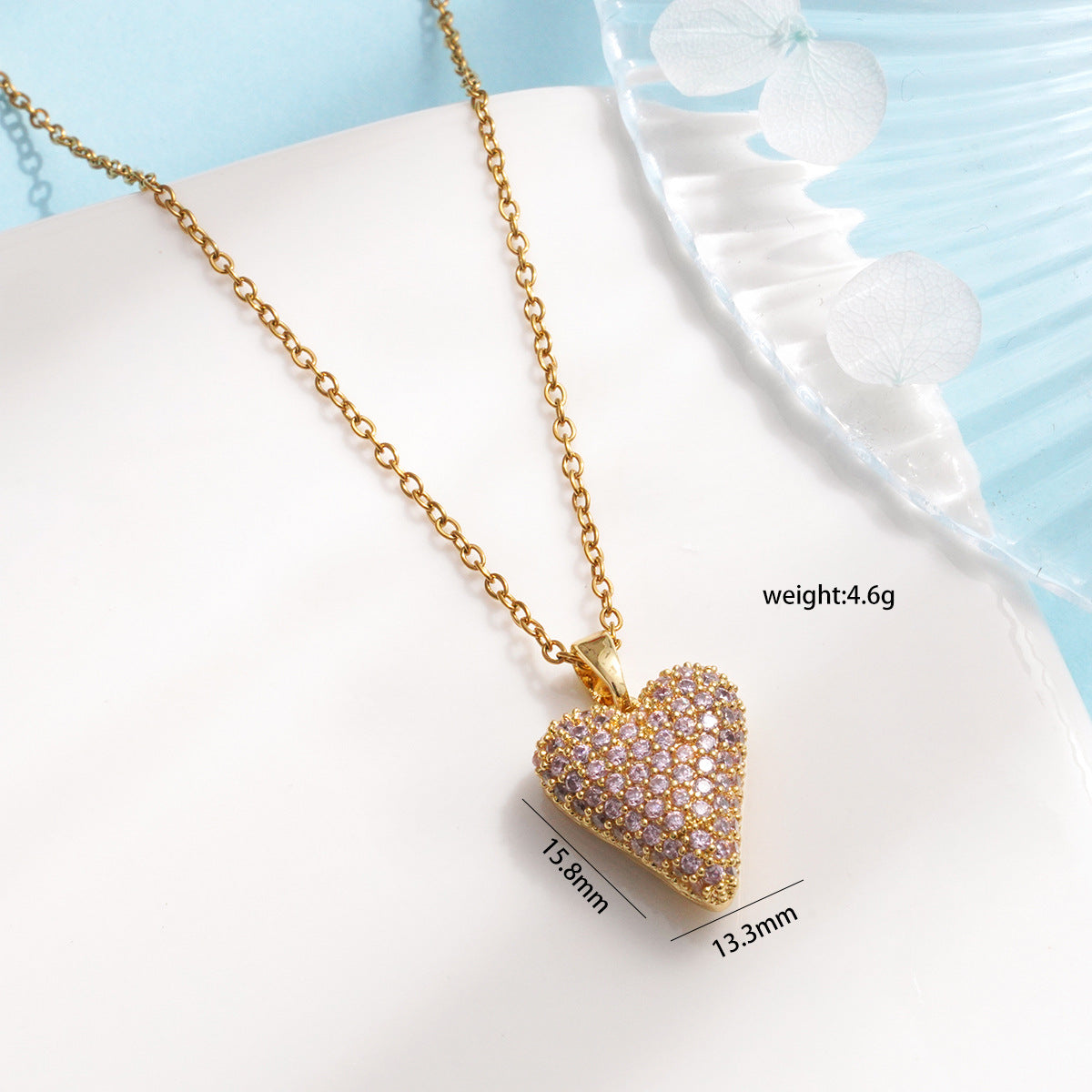 Love Crown Female Copper Plated Gold Micro Necklaces