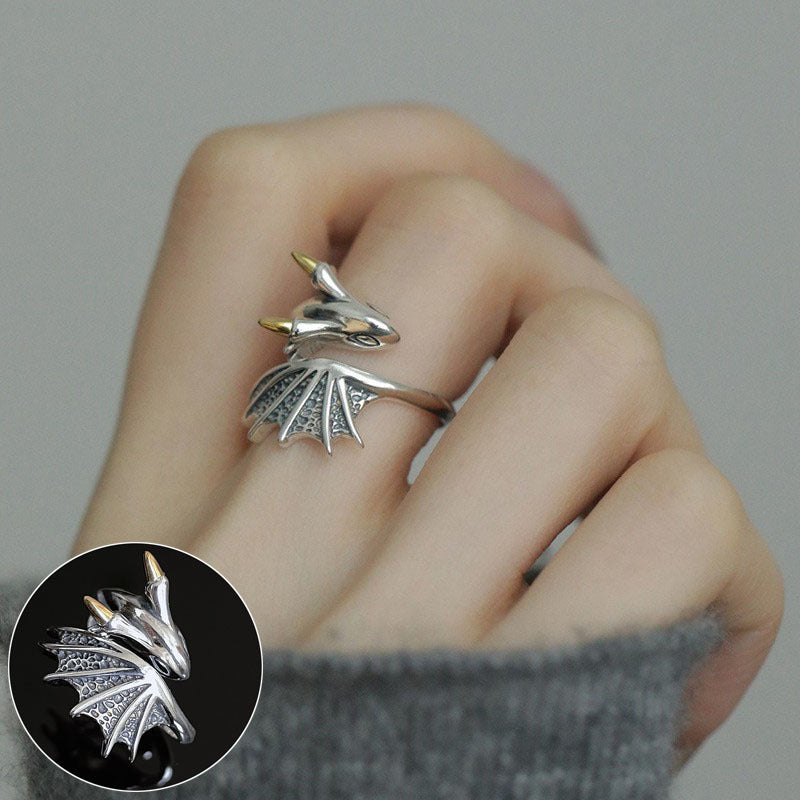 Butterfly Female Twin Elegant Personality Sier Rings
