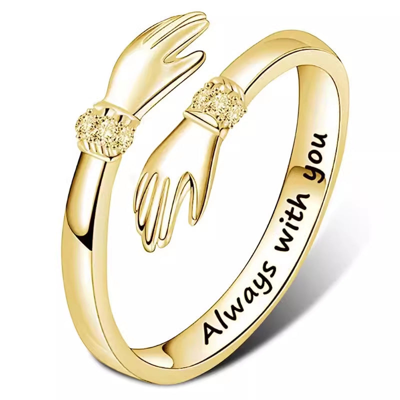 Hug Female Creative Love Opening Adjustable Warm Rings