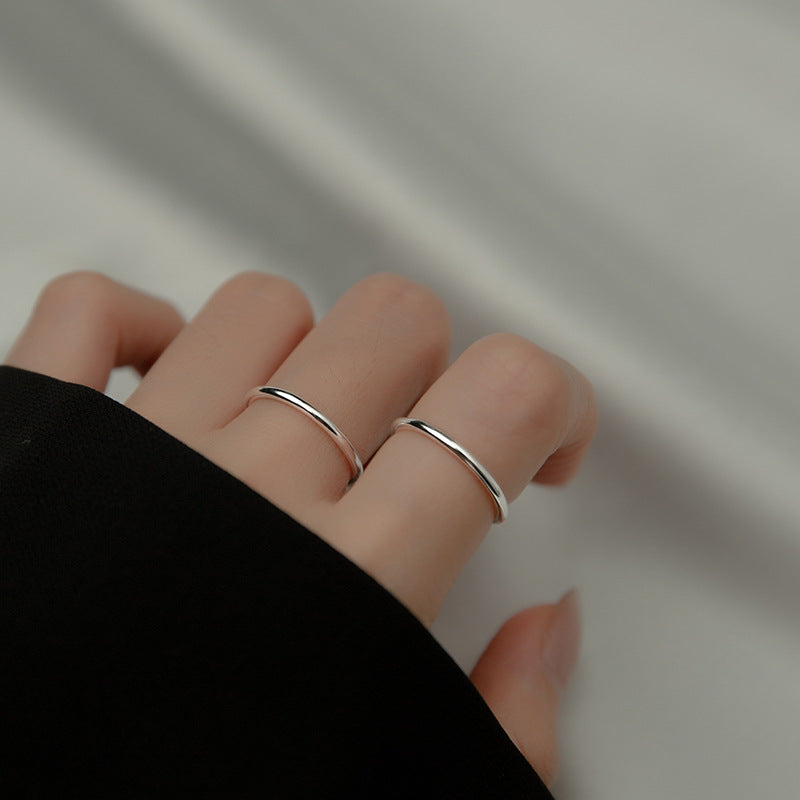Women's & Men's Pure Sier Simple Design Minimalist Style Rings