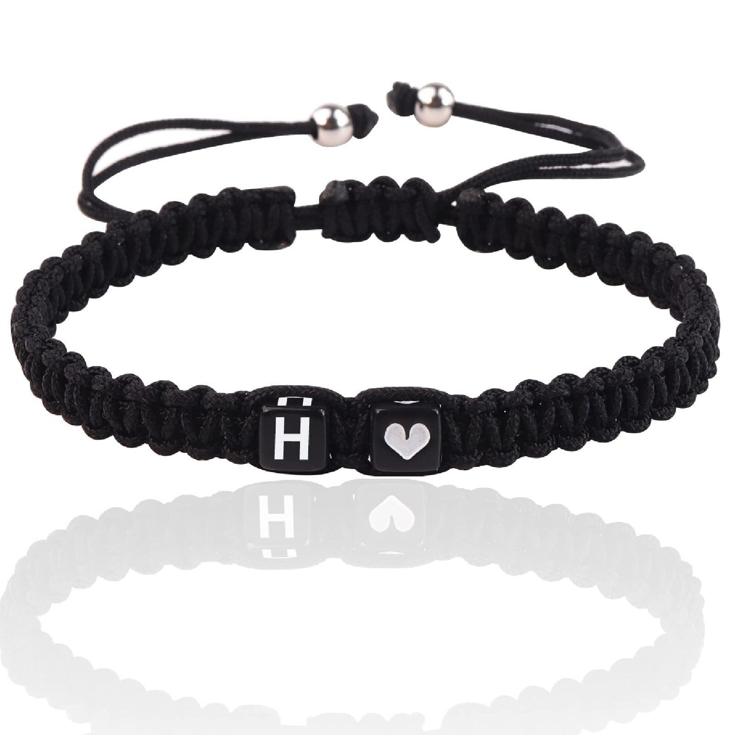 English Letters Love Heart Woven Friendship Bracelets