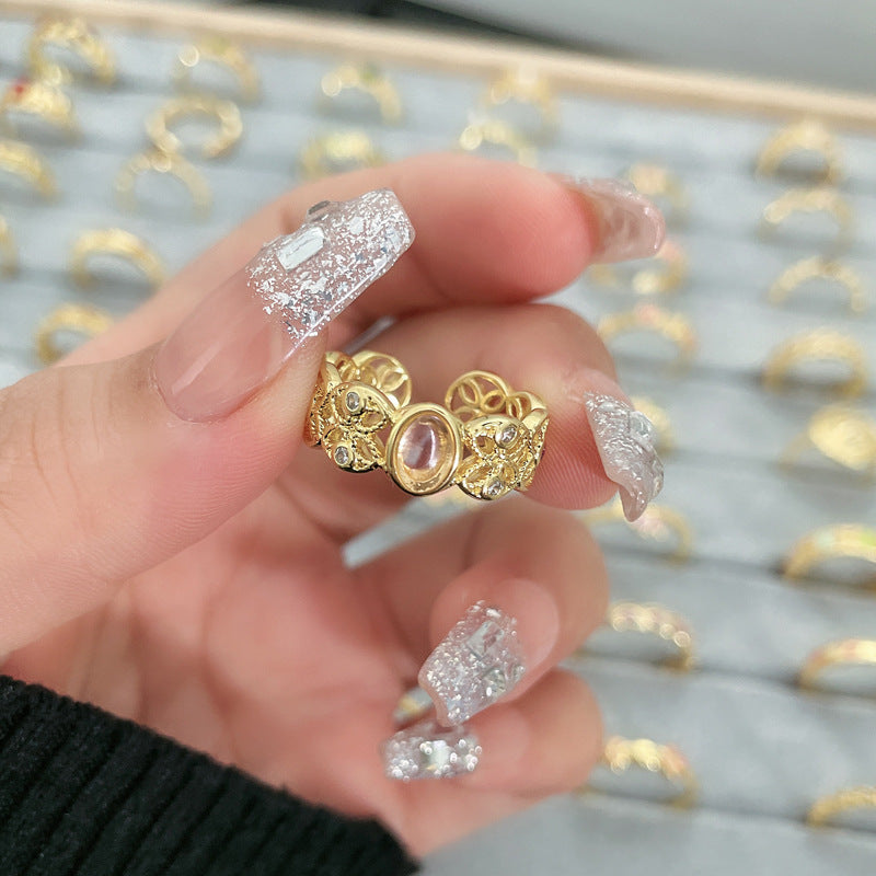 Flower Fashion Personalized Opening Adjustable Index Finger Rings