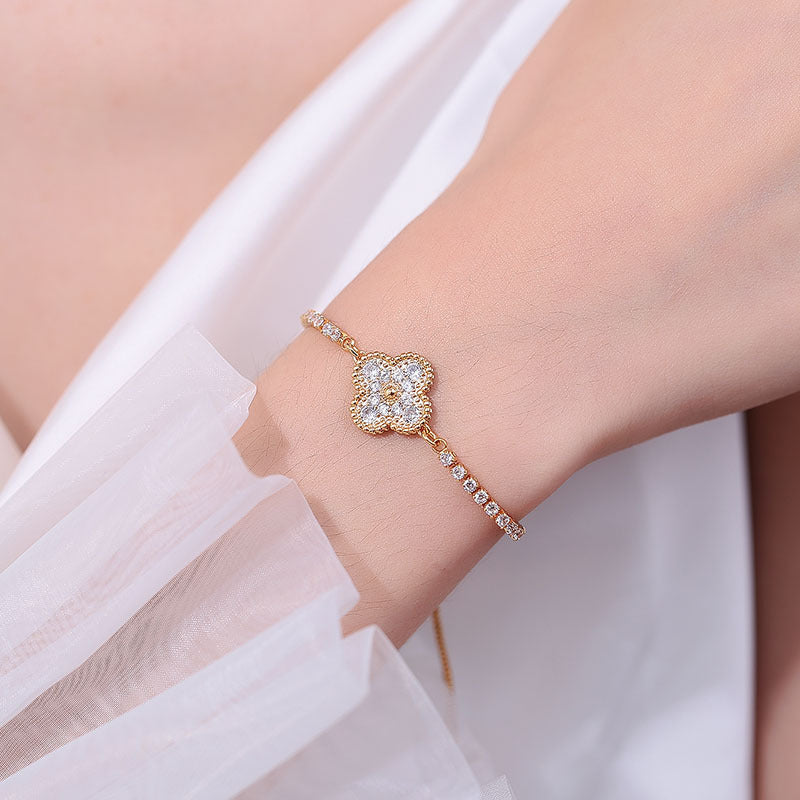 Women's Champagne Gold Zircon Temperament Wild Pull Bracelets