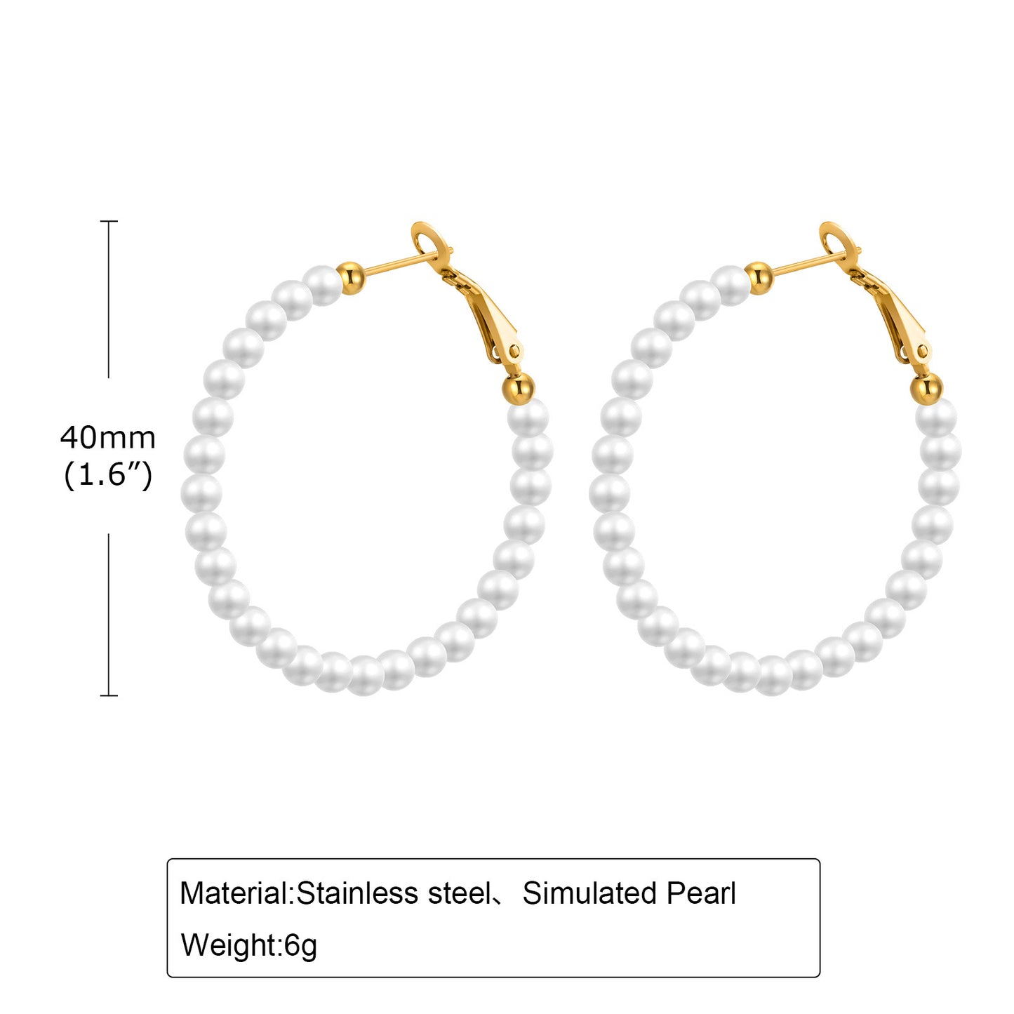 Women's Ornament Imitation Pearl Shaped Ear Titanium Earrings