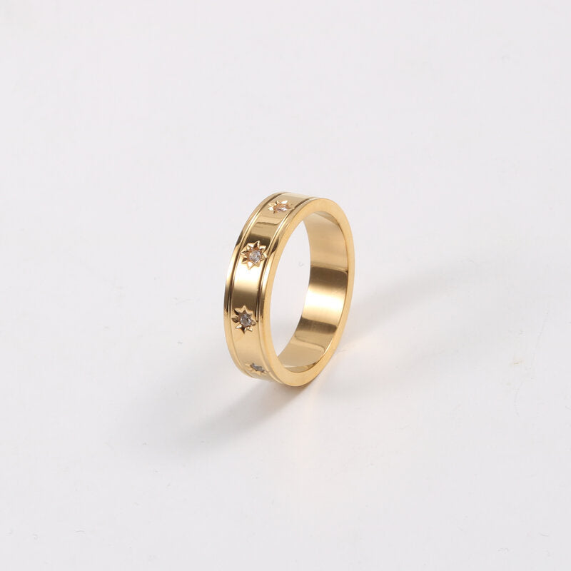 Shiny Diamond Carved Titanium Steel Gold Bracelets