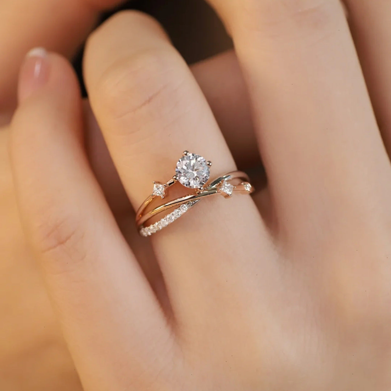 Design Wind Sterling Sier Zircon Light Luxury Rings
