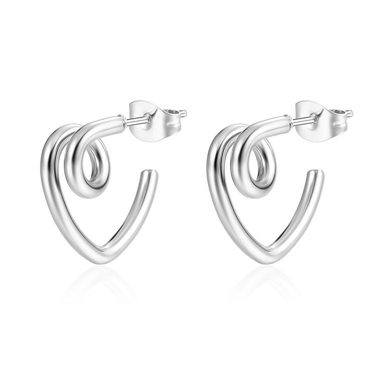 Women's Love Stainless Steel Design Simple Style Rings