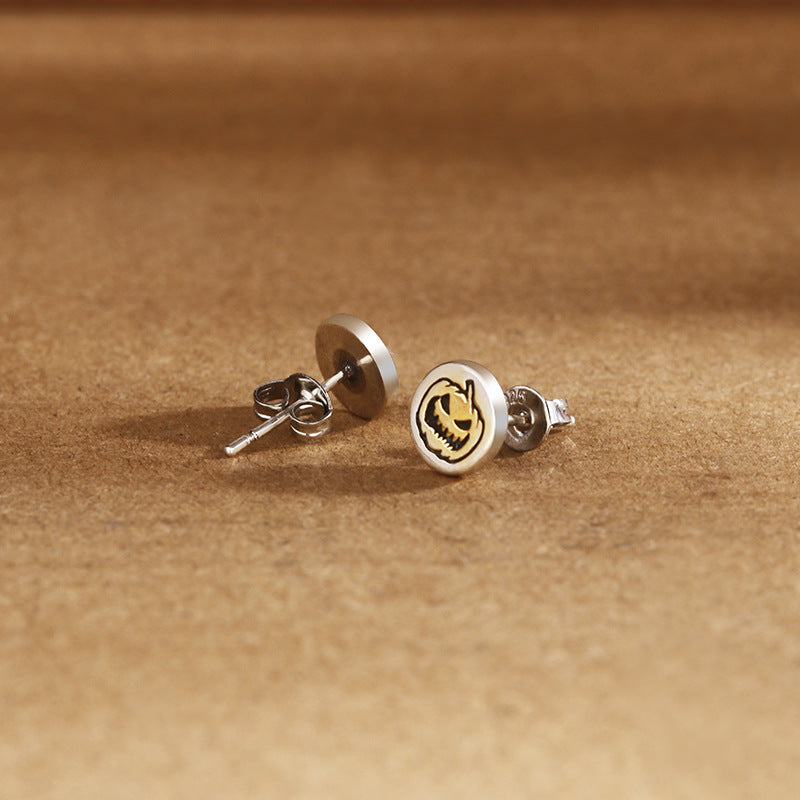 Women's & Men's Creative Funny Pumpkin Trendy Personality Asymmetric Lightning Earrings