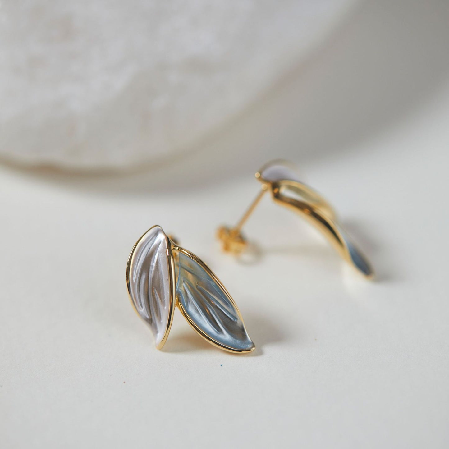 Fresh Mori Style Green Dripping Oil Ear Earrings