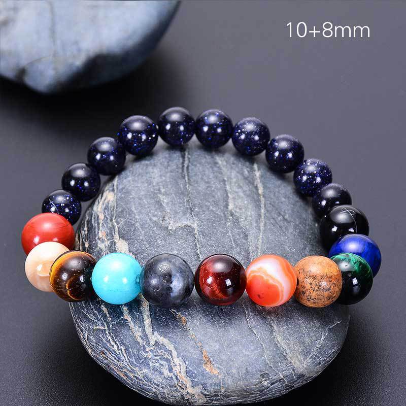 Live Broadcast Volcanic Rock Black Agate Map Stone Beaded Bracelets